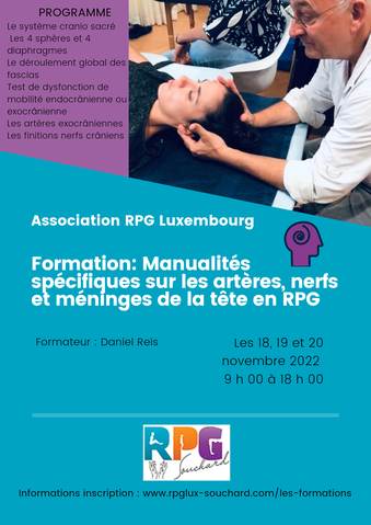Formation au Luxembourg : Manualités spécifiques sur les artères, nerfs et méninges de la tête en RPG